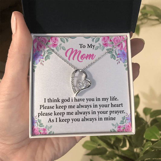 To My Mom I think god_ Gift Necklace Jewelry with a heartfelt durable Message Card