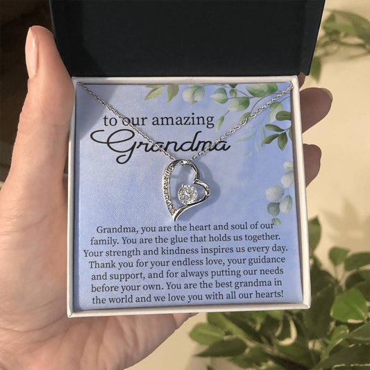 To our amazing Grandma Grandma,_ Gift Necklace Jewelry with a heartfelt durable Message Card
