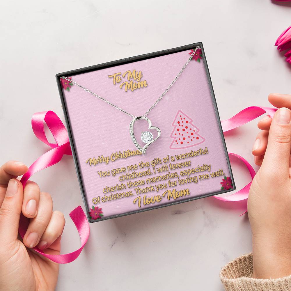 To My Mom Merry Christmas You_ Gift Necklace Jewelry with a heartfelt durable Message Card