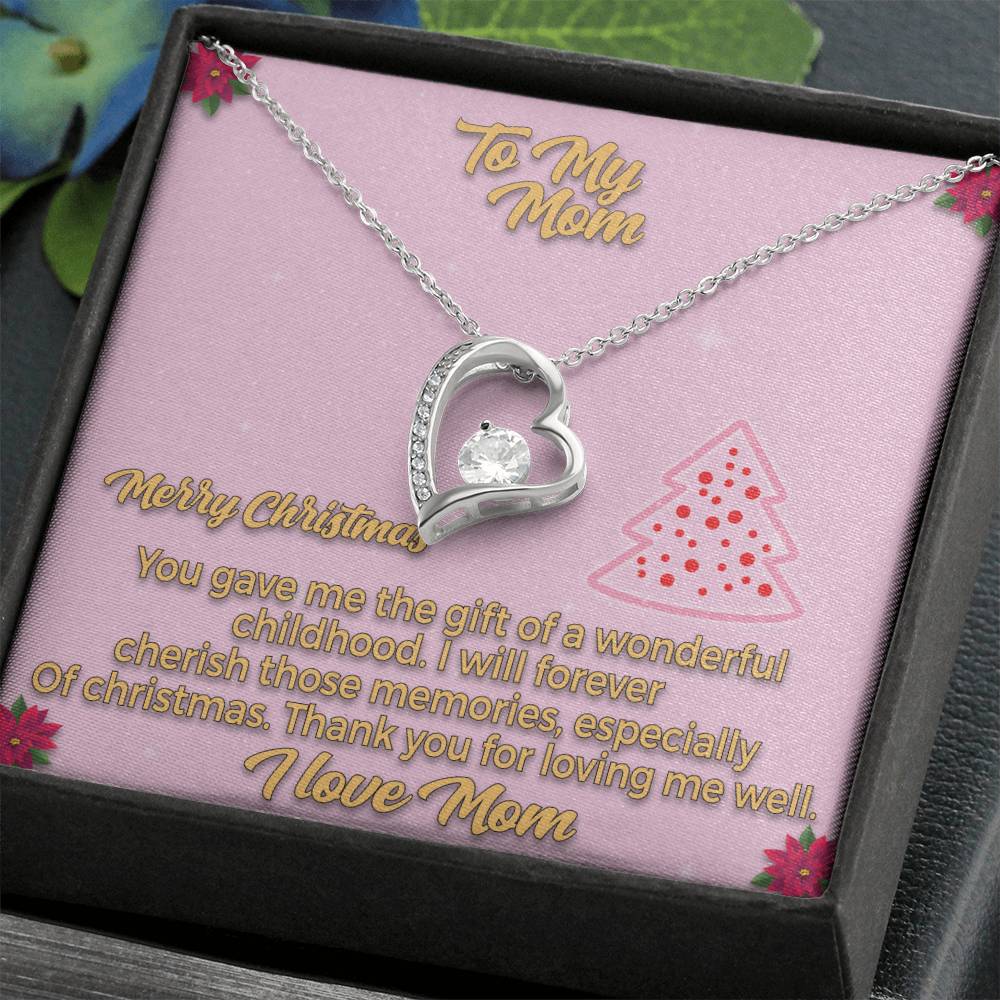 To My Mom Merry Christmas You_ Gift Necklace Jewelry with a heartfelt durable Message Card