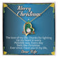 To my wife Merry Christmas The love of_ Gift Necklace Jewelry with a heartfelt durable Message Card