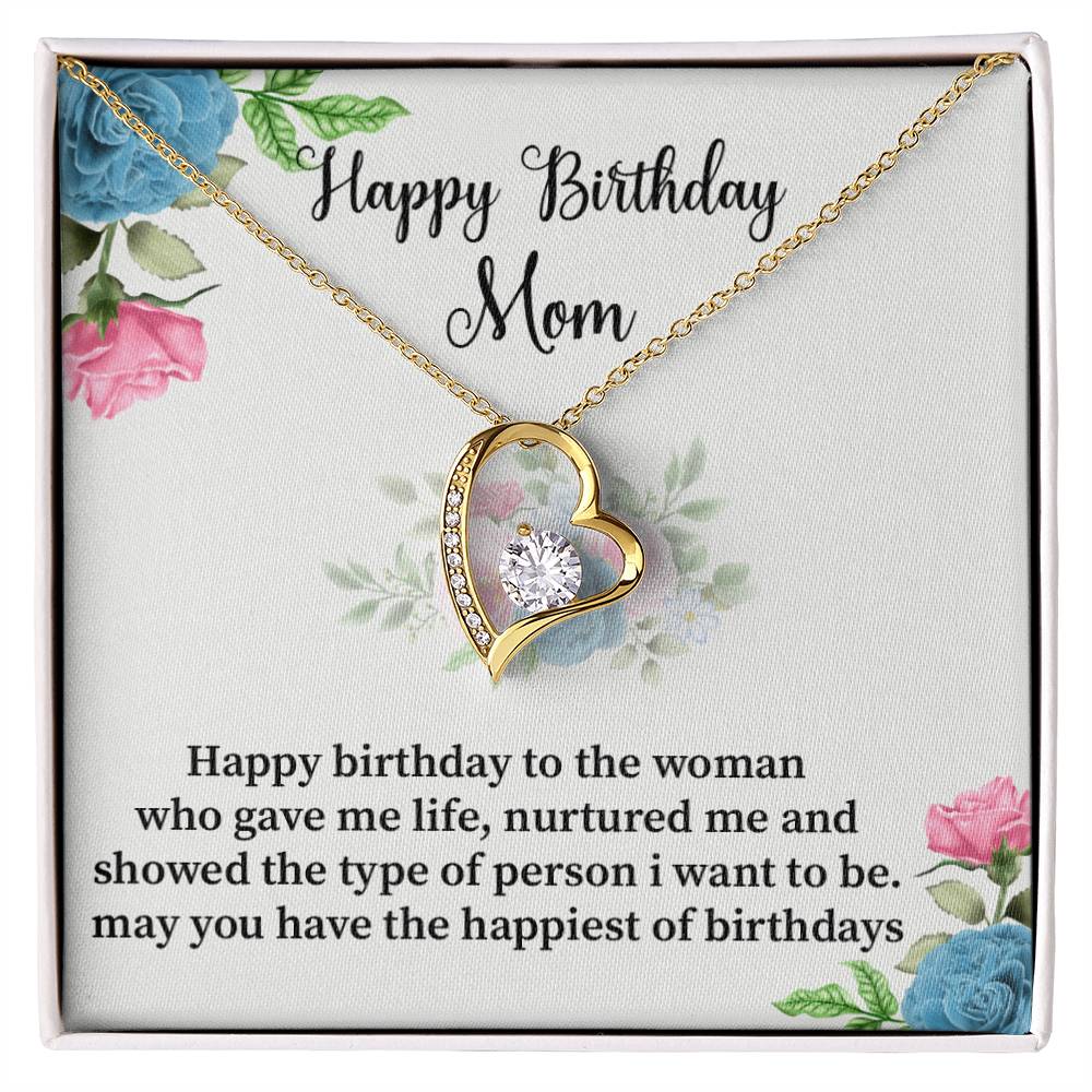 Happy Birthday Mom Happy birthday to_ Gift Necklace Jewelry with a heartfelt durable Message Card