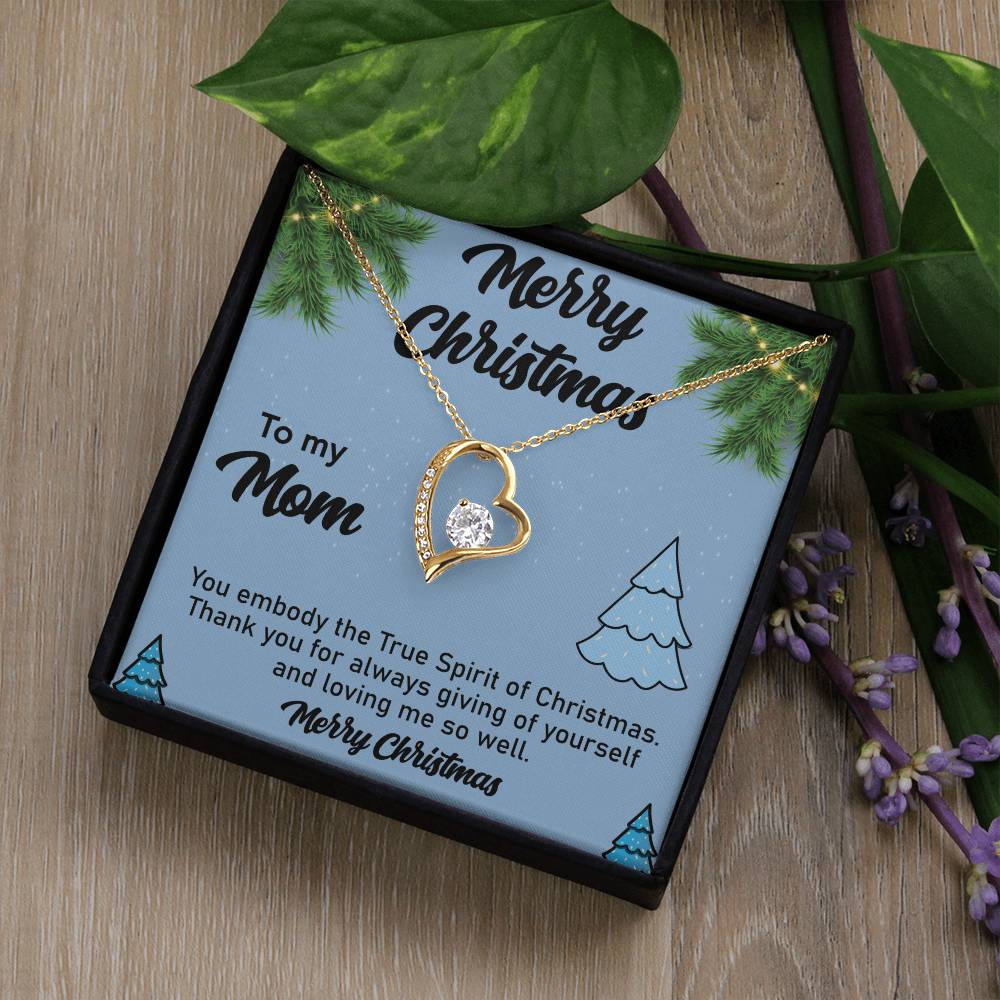 Merry Christmas To my Mom You_ Gift Necklace Jewelry with a heartfelt durable Message Card