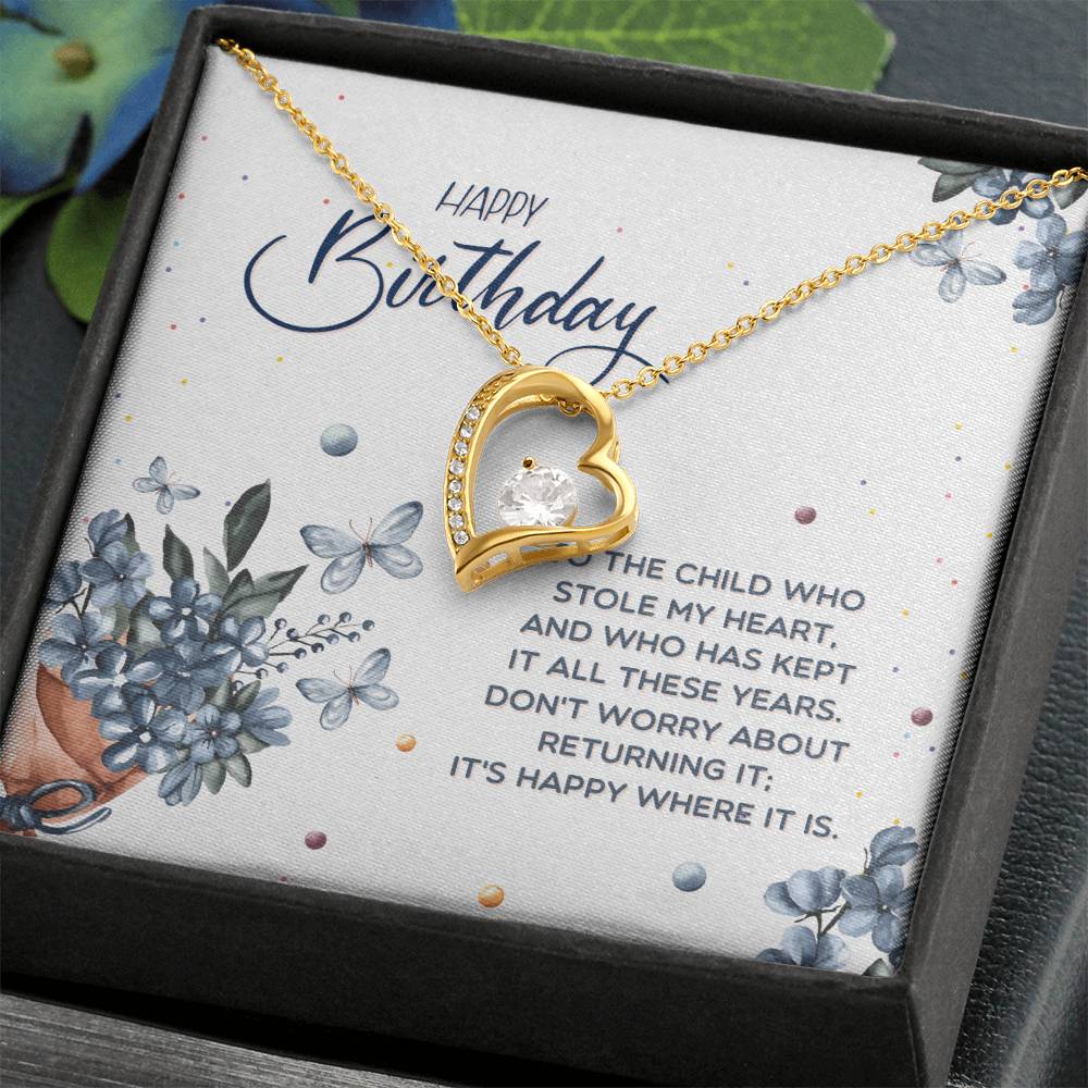 Happy birthday to the child who Gift Necklace Jewelry with a heartfelt durable Message Card