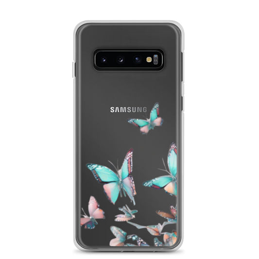 Clear Case for Samsung Blue Butterfly