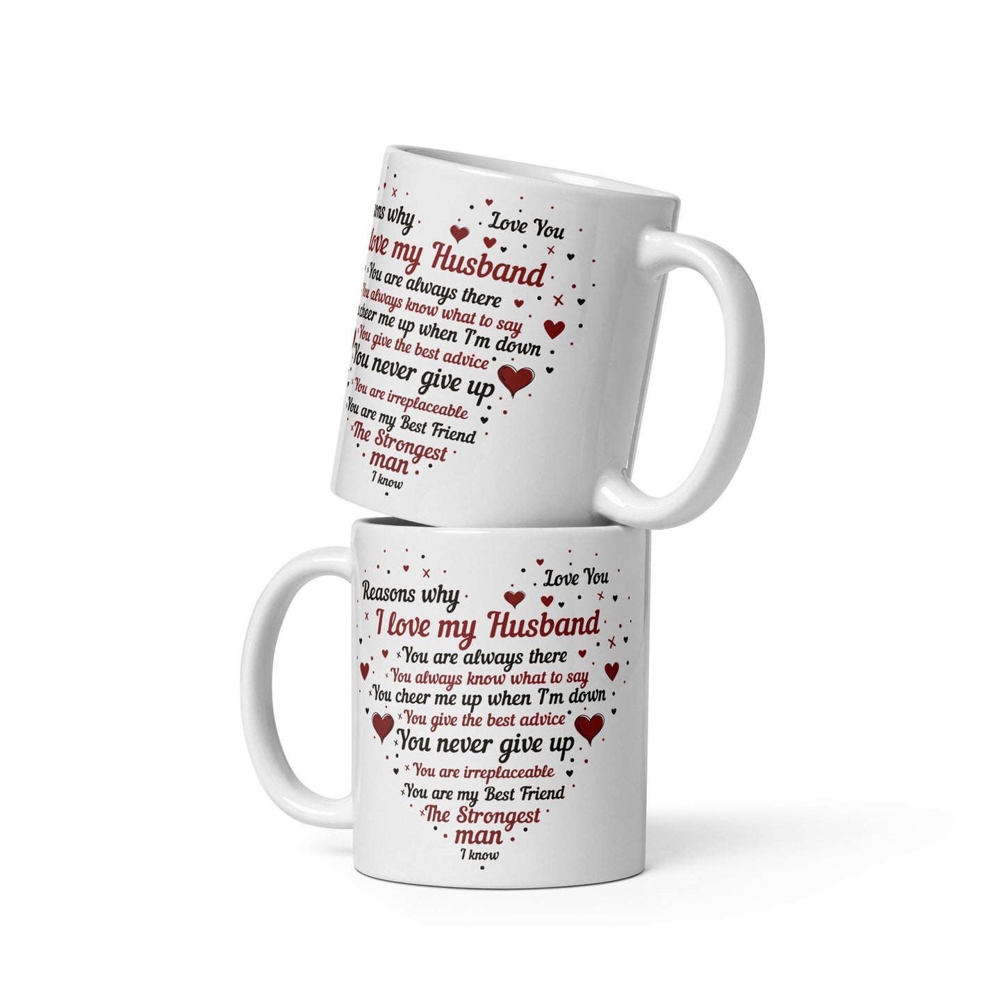 To my Husband Reasons why I love_ Personalized Mug Gift Customized Mug Gift w Heartfelt Message