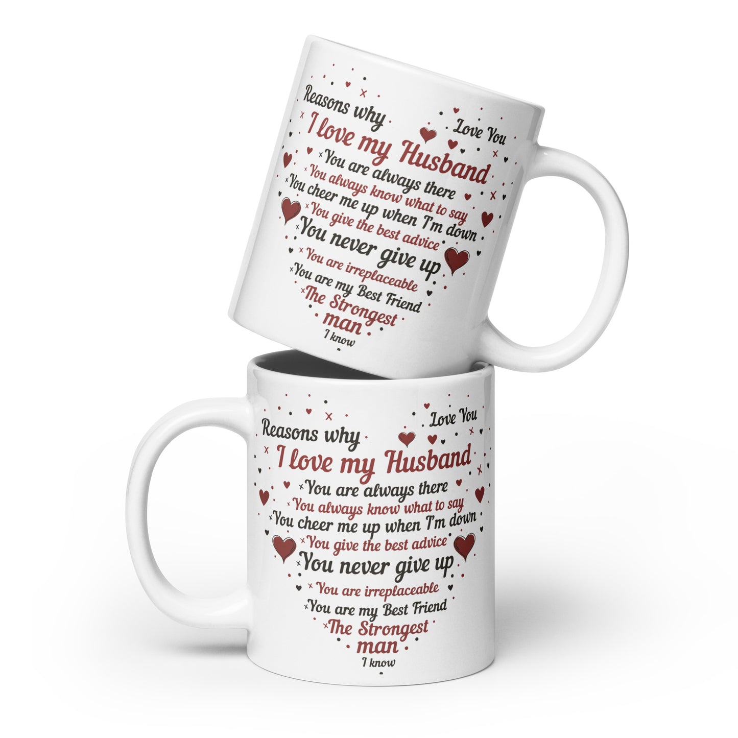To my Husband Reasons why I love_ Personalized Mug Gift Customized Mug Gift w Heartfelt Message
