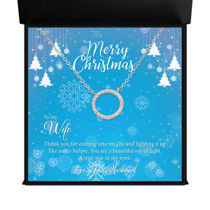 Merry Christmas To My Wife Thank_ Gift Necklace Jewelry with a heartfelt durable Message Card