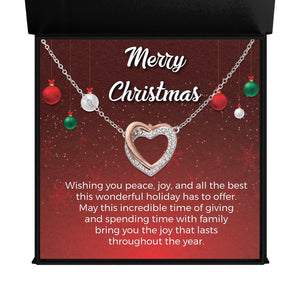 Merry Christmas Wishing you peace,_ Twin Flames - Interlocking Hearts Necklace