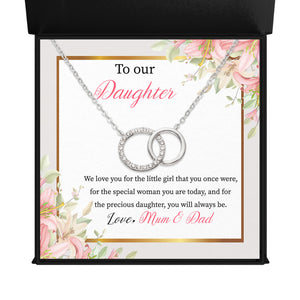 To our Daughter We love you_ Endless Connection - Interlocking Circles Necklace