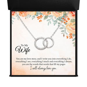 To My Wife You are my love story Endless Connection - Interlocking Circles Necklace