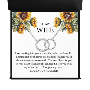 TO MY WIFE I love looking_ Endless Connection - Interlocking Circles Necklace