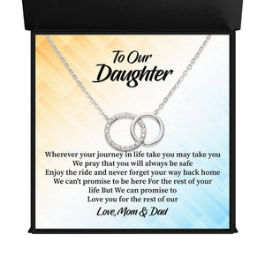 To Our Daughter Wherever your journey_ Endless Connection - Interlocking Circles Necklace