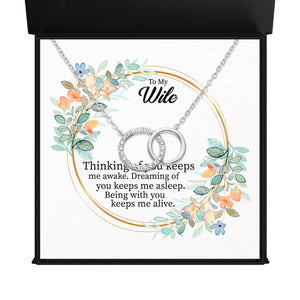 To My Wile Thinking of you_ Endless Connection - Interlocking Circles Necklace
