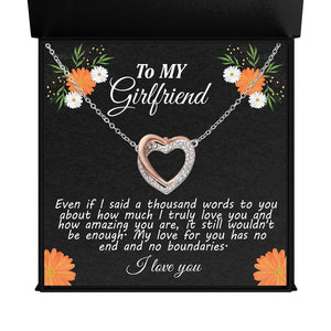 To MY Girlfriend Even if I_ Twin Flames - Interlocking Hearts Necklace